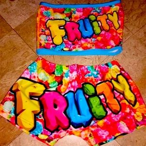 Women workout bike short and tube top